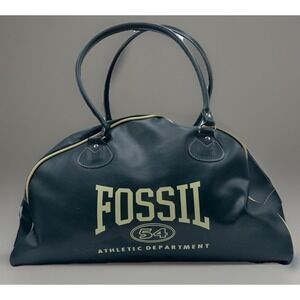 Rare Fossil 54 Athletic Department Vinyl Duffle/Bowler Bag. EUC 19"X10"X8"